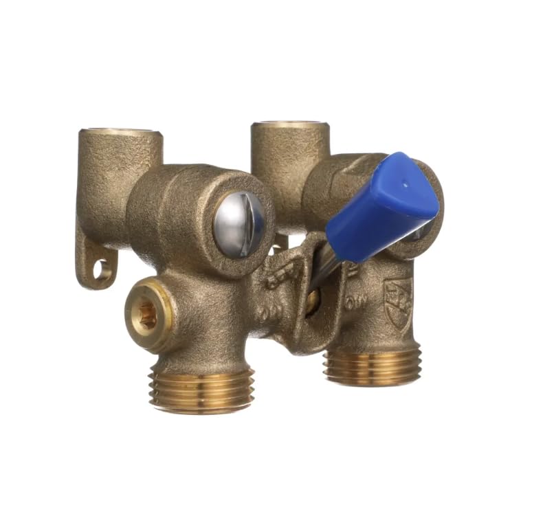 Watts 175C Series 1/2" Bronze Ball-Type Washing Machine Shutoff Valve, 3/4" Hose Outlet Connection, 1/2" Copper Dual Ell Adapters for Solder or Hose, O-Rings, Maximum Pressure 200 psi - Image 3